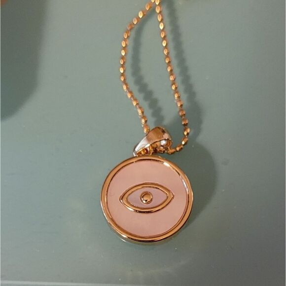 ADORNIA MOTHER OF PEARL EVIL EYE NECKLACE - Picture 2 of 5